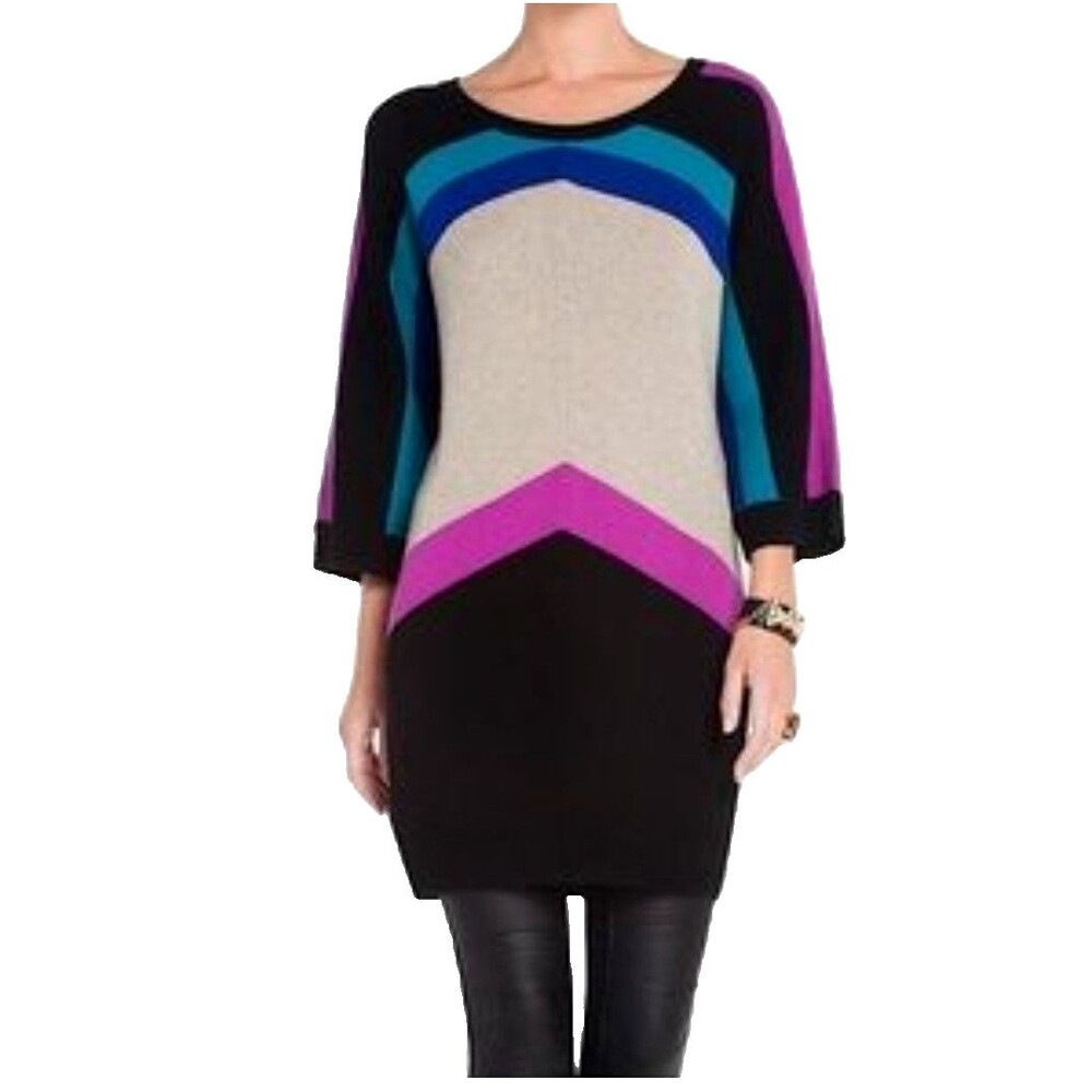 BCBGMAXAZRIA Women's Sweater Dress Size XS Multicolored Bell Sleeve BCBG